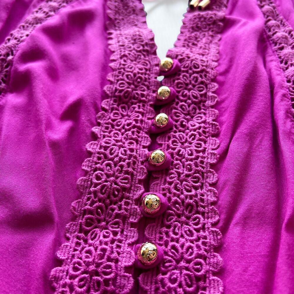Melissa Odabash Chelsea Short Dress Viola Magenta Lace Trim Medium - Picture 6 of 11